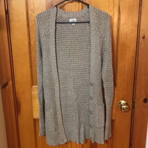 Knitted long sleeve cardigan